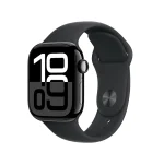 Apple Watch Series 10 42mm Jet Black Aluminium Case with Black Sport Band