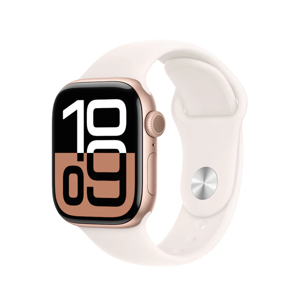 Apple Watch Series 10 46mm Rose Gold Aluminium Case with Light Blush Sport Band - Image 1