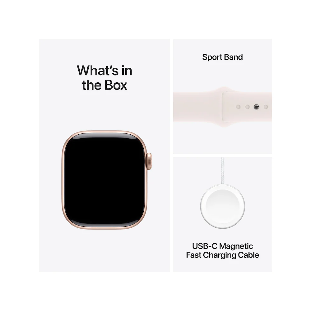 Apple Watch Series 10 46mm Rose Gold Aluminium Case with Light Blush Sport Band - Image 8