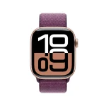 Apple Watch Series 10 - 42mm Rose Gold Aluminium Case with Plum Sport Loop - Image 2