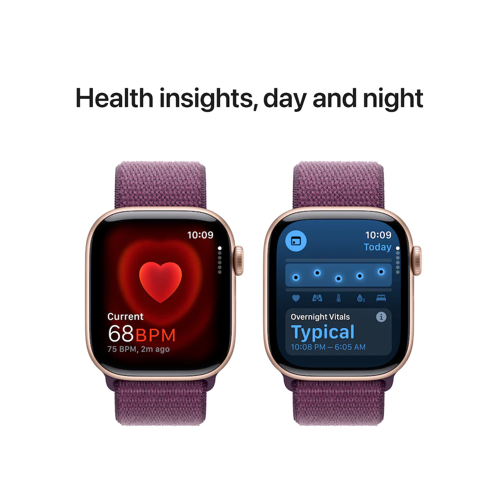 Apple Watch Series 10 - 42mm Rose Gold Aluminium Case with Plum Sport Loop - Image 5