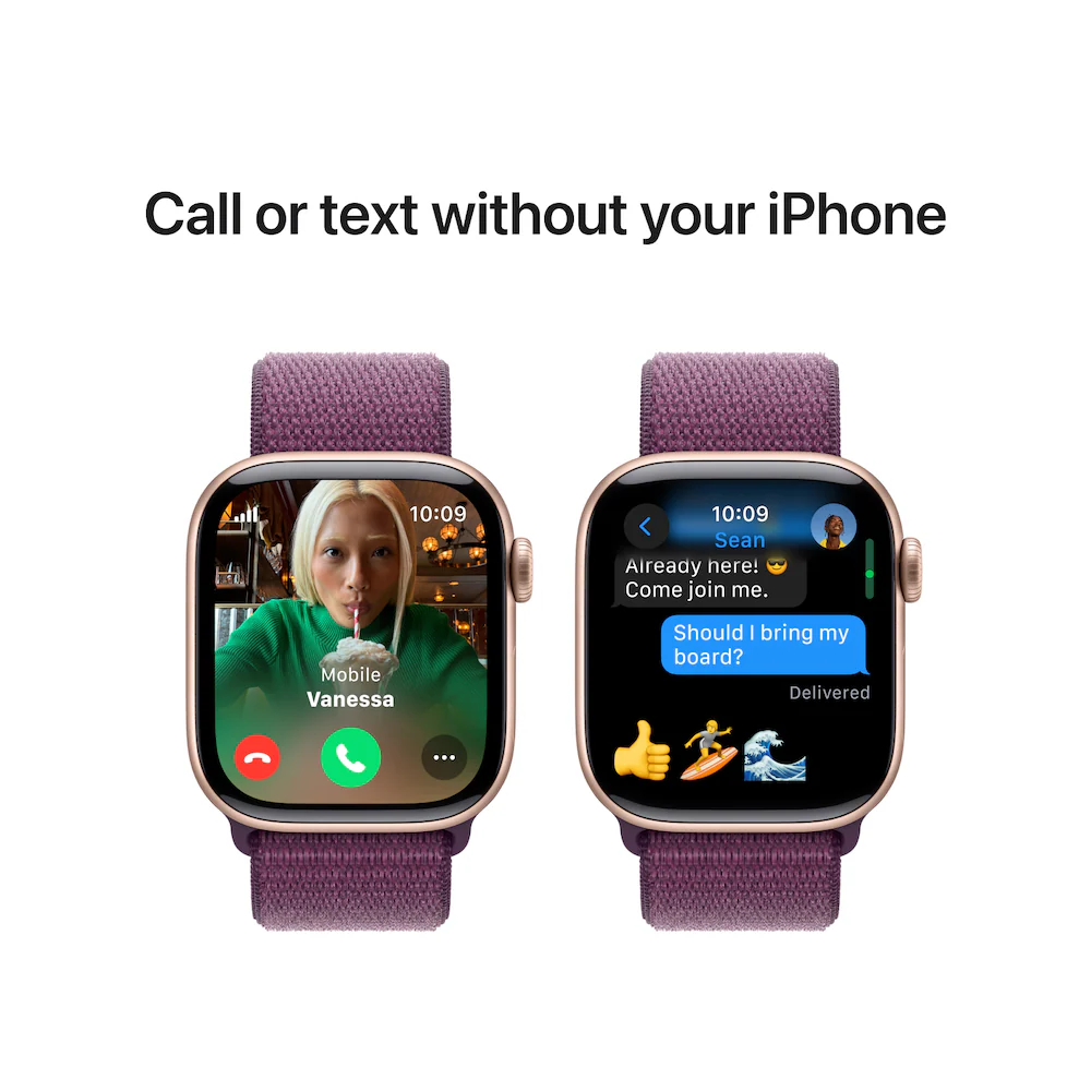 Apple Watch Series 10 - 42mm Rose Gold Aluminium Case with Plum Sport Loop - Image 6