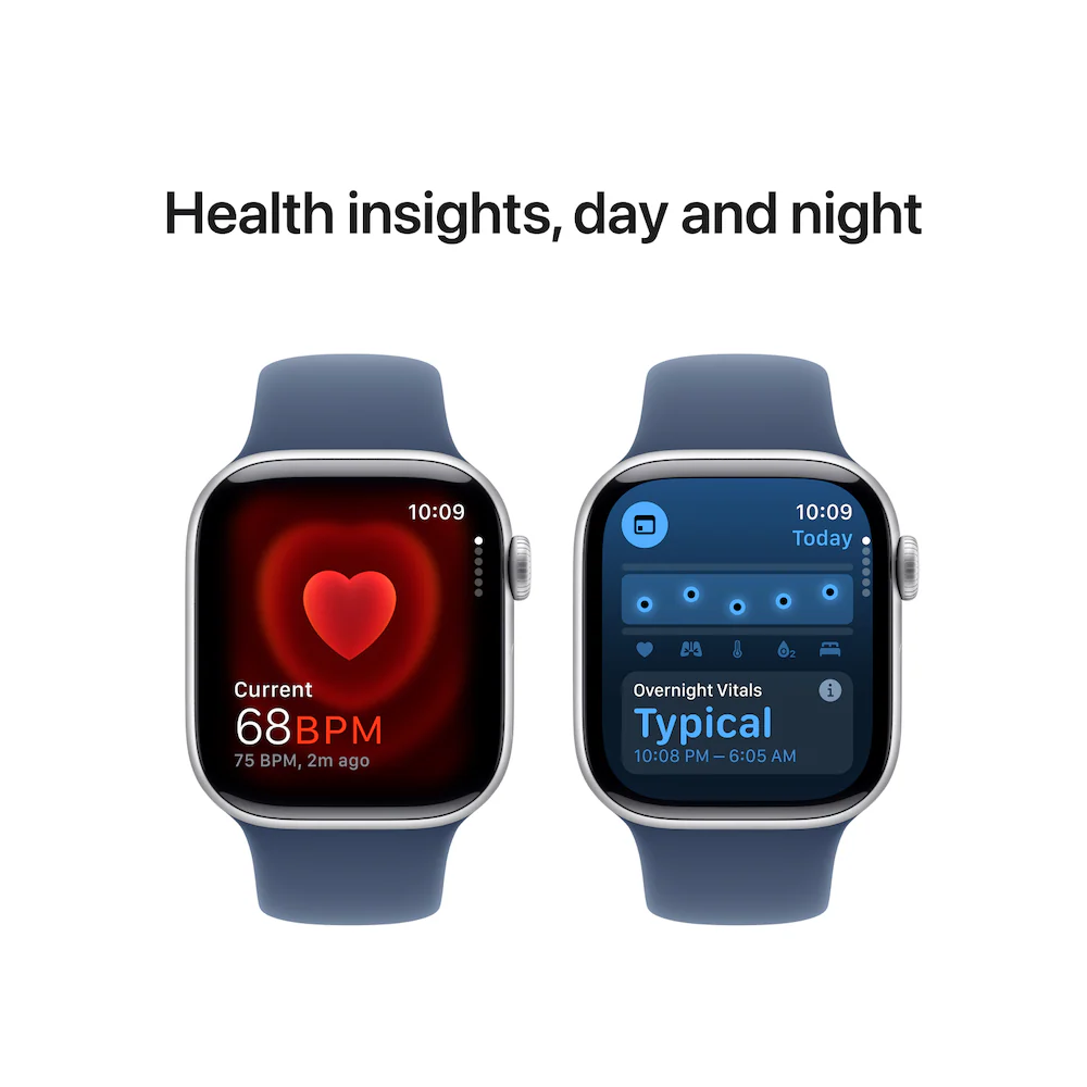 Apple Watch Series 10 42mm Silver Aluminium Case with Denim Sport Band - Image 5