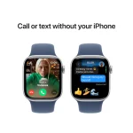 Apple Watch Series 10 42mm Silver Aluminium Case with Denim Sport Band - Image 7