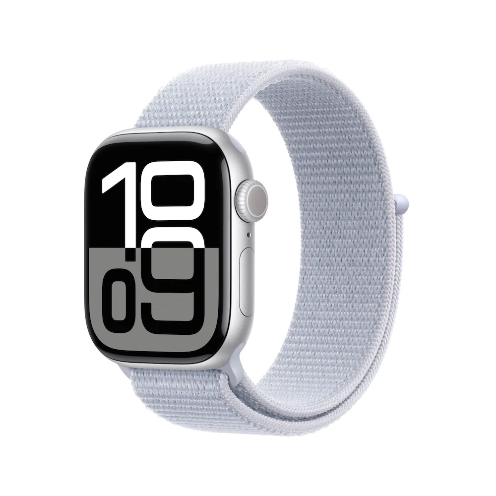 Apple Watch Series 10 42mm Silver Aluminium Case with Blue Cloud Sport Loop - Image 1