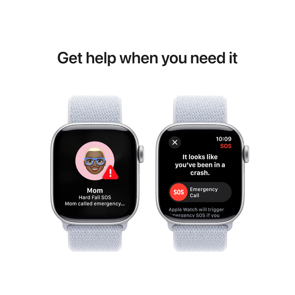 Apple Watch Series 10 42mm Silver Aluminium Case with Blue Cloud Sport Loop - Image 6