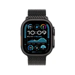 Apple Watch Ultra 2 Black Titanium Case with Black Milanese Loop - Image 2