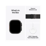 Apple Watch Ultra 2 Black Titanium Case with Black Milanese Loop - Image 7