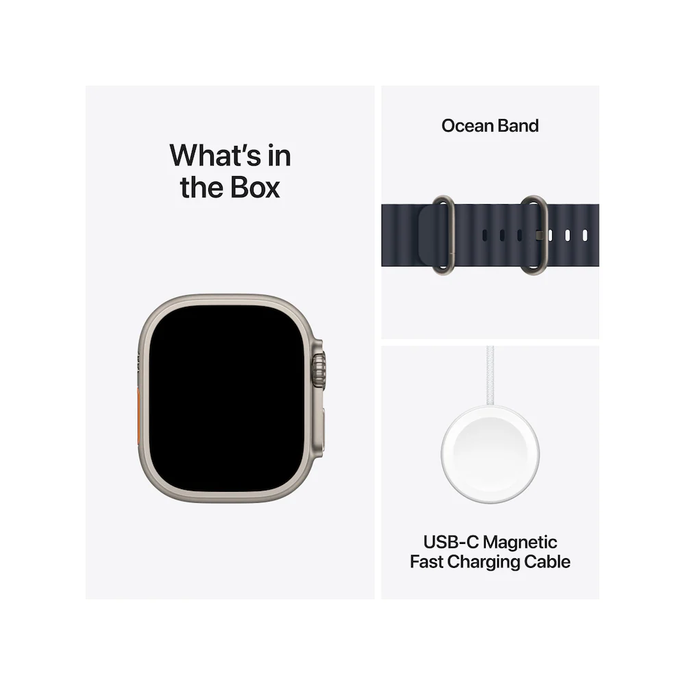 Apple Watch Ultra 2 Titanium Case with Blue Trail Loop - Image 7